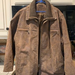 Roundtree and Yorke brown leather coat